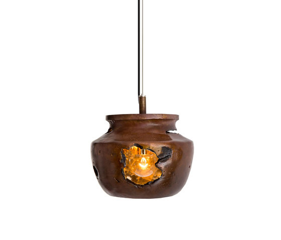 Decay Pendant 04 in French Brown, Pot Ash & Polished Bronze | Suspensions | Matthew Shively