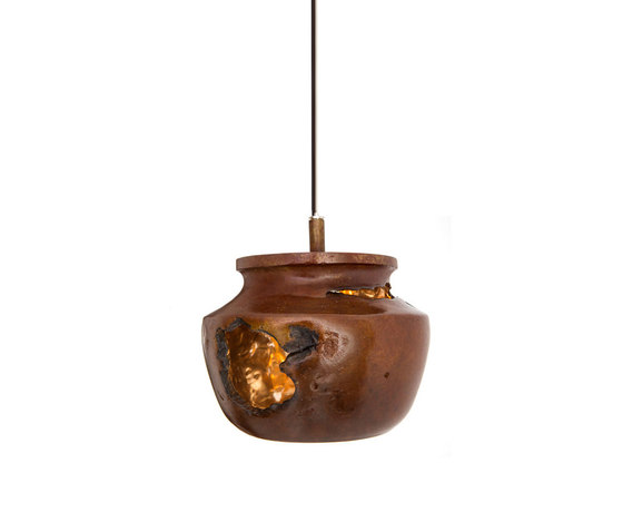 Decay Pendant 04 in French Brown, Pot Ash & Polished Bronze | Suspended lights | Matthew Shively