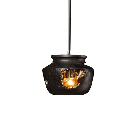 Decay Pendant 04 in Pot Ash & Polished Bronze | Suspended lights | Matthew Shively