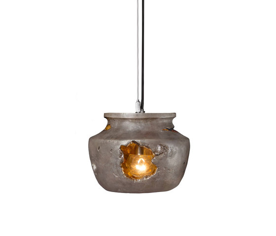 Decay Pendant 04 in Silver Nitrate & Polished Bronze | Suspended lights | Matthew Shively