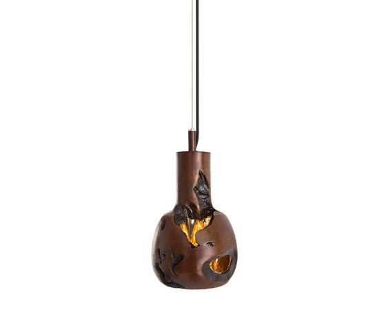 Decay Pendant 05 in French Brown, Pot Ash & Polished Bronze | Suspensions | Matthew Shively