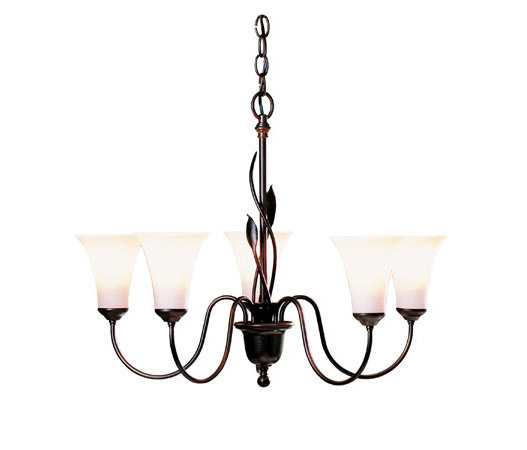 Forged Leaves 5 Arm Chandelier | Chandeliers | Hubbardton Forge