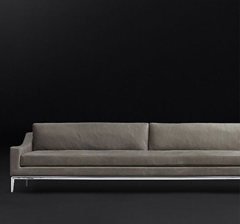 Italia Slope Arm Leather Sofa | Sofás | RH Contract