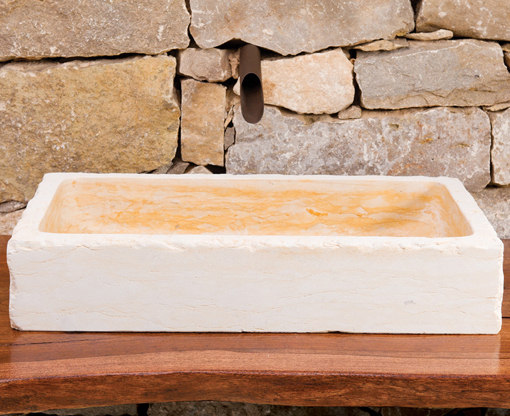 Milano Vessel Sink, Antiqued; Jerusalem Gold Limestone | Fregaderos de cocina | Stone Forest