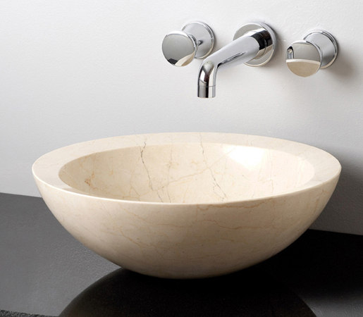 Beveled Round Sink, Crema Marfil | Lavabos | Stone Forest