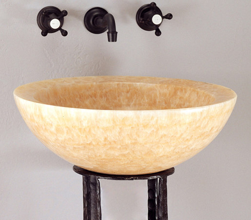 Beveled Round Sink, Honey Onyx | Waschtische | Stone Forest