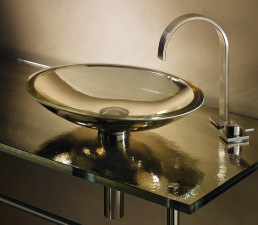 Freestanding Oval ADA Basin in Cristal Antique Mirror | Wash basins | Vitraform