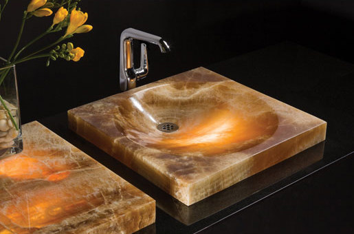 SYNC Drop-In Vessel Sink, Amber Onyx | Wash basins | Stone Forest