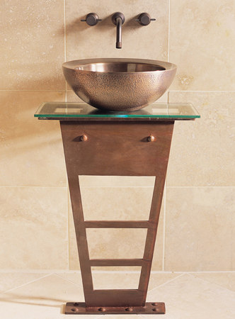 I-Beam Pedestal with Glass Counter | Wash basins | Stone Forest
