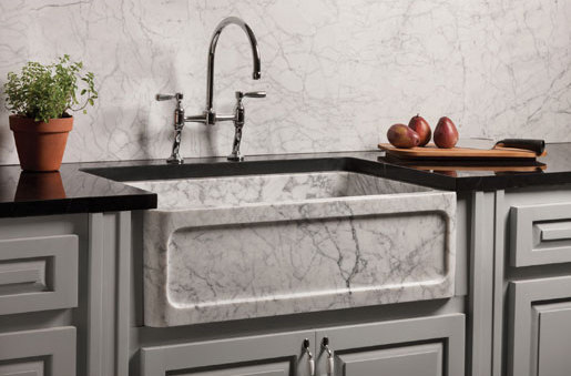 New Haven Farmhouse Sink, Carrara Marble | Lavelli cucina | Stone Forest