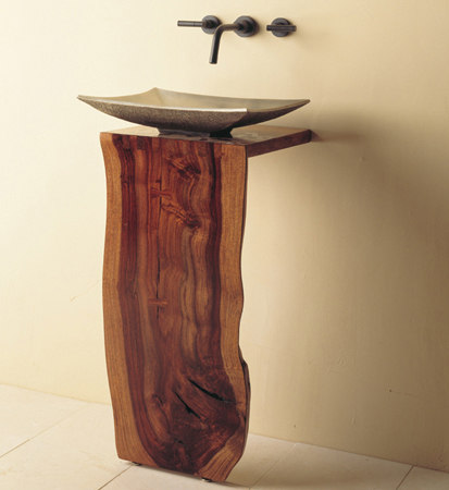 Wood L-Slab Pedestal | Waschtische | Stone Forest