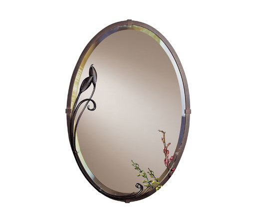 Beveled Oval Mirror with Leaf | Specchi | Hubbardton Forge