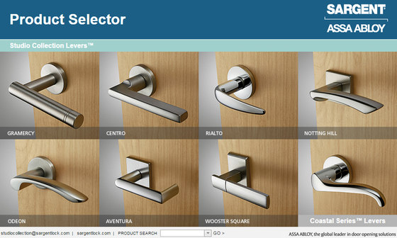 Decorative Hardware Product Selector | Lever handles | SARGENT
