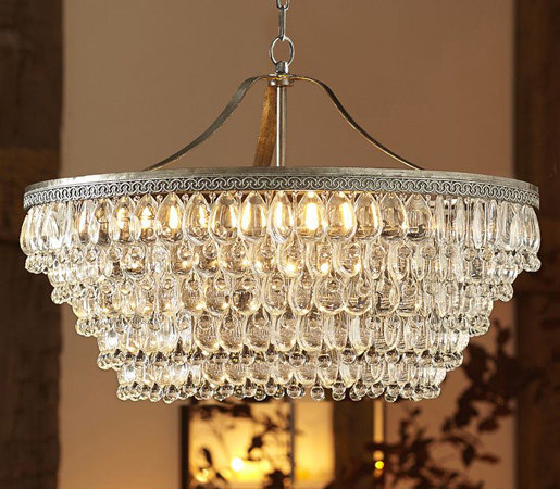 Clarissa Glass Drop Large Round Chandelier | Lampade sospensione | Distributed by Williams-Sonoma, Inc. TO THE TRADE