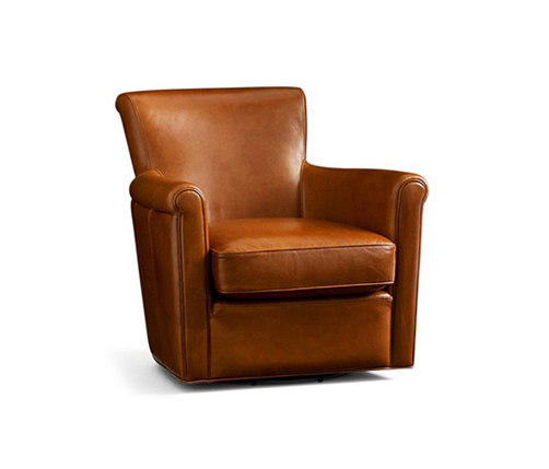 Irving Leather Swivel Armchair | Sessel | Distributed by Williams-Sonoma, Inc. TO THE TRADE