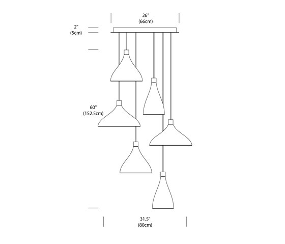 Swell Chandelier 6 | Pendelleuchten | Pablo