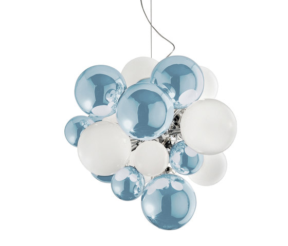 Digit Chandelier | Ceiling | mirrored skyblue | Suspensions | Babled