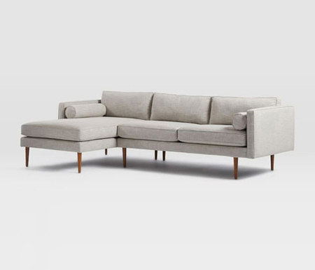 Monroe Mid-Century 2-Piece Chaise Sectional | Sofás | Distributed by Williams-Sonoma, Inc. TO THE TRADE