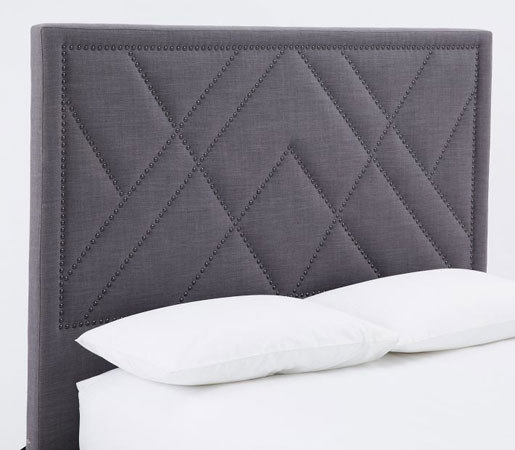Patterned Nailhead  Upholstered Headboard | Bed headboards | Distributed by Williams-Sonoma, Inc. TO THE TRADE
