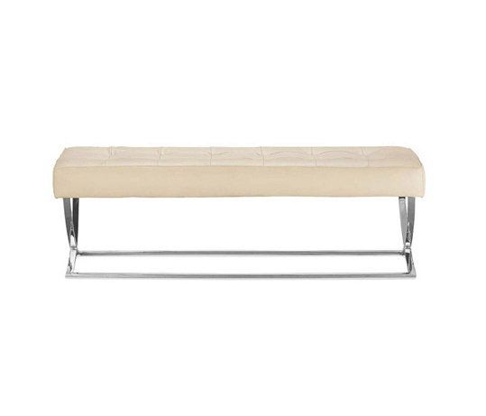 James Nickel & Leather Bench | Sitzbänke | Distributed by Williams-Sonoma, Inc. TO THE TRADE