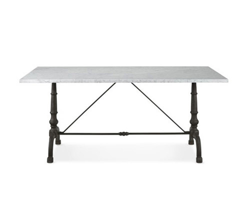 La Coupole Rectangular Iron Bistro Table with Marble Top | Dining tables | Distributed by Williams-Sonoma, Inc. TO THE TRADE