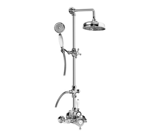 Canterbury - Thermostatic wall-mounted shower system with handshower and showerhead | Duscharmaturen | Graff