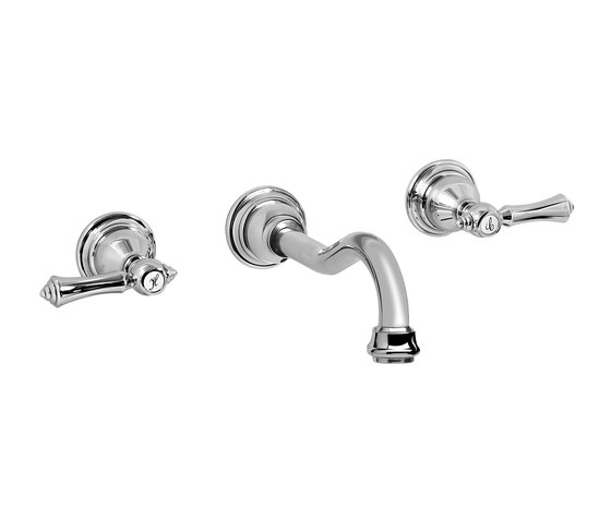 Nantucket - Wall-mounted basin mixer with 19cm spout - exposed parts | Grifería para lavabos | Graff