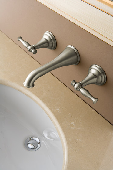 Lauren - Wall-mounted basin mixer with 17cm spout - exposed parts | Wash basin taps | Graff