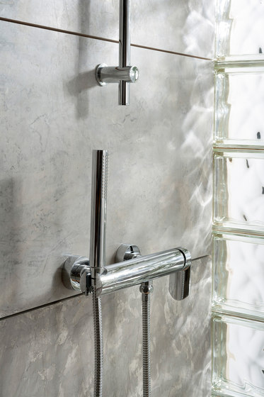Phase - Wall-mounted bath & shower mixer with hand shower set | Shower controls | Graff