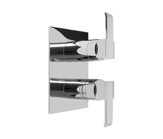 Qubic - 1/2" concealed thermostatic and cut-off valve - exposed parts | Grifería para duchas | Graff