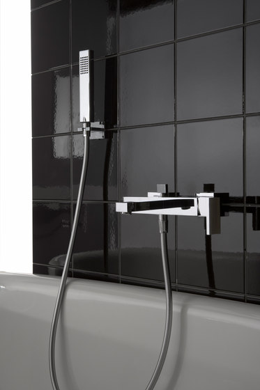 Targa - Wall-mounted bath & shower mixer with hand shower set | Shower controls | Graff