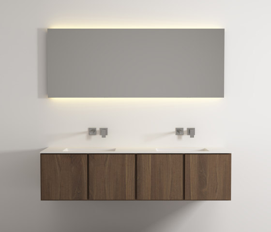 Move hanging cabinet 4 doors integrated double washbasin | Meubles sous-lavabo | Idi Studio