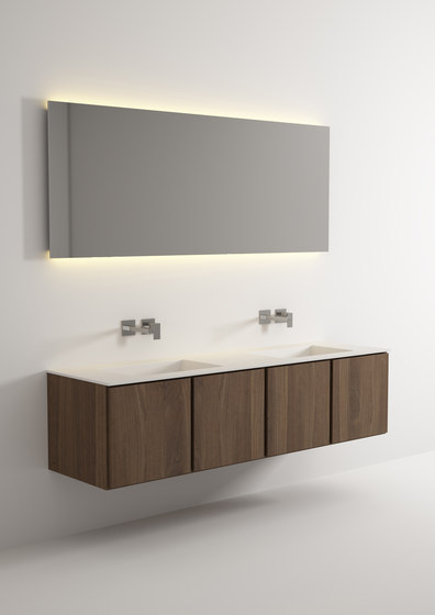 Move hanging cabinet 4 doors integrated double washbasin | Meubles sous-lavabo | Idi Studio