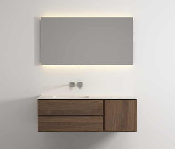 Move hanging cabinet 2 drawers 1 right door single integrated washbasin | Meubles sous-lavabo | Idi Studio