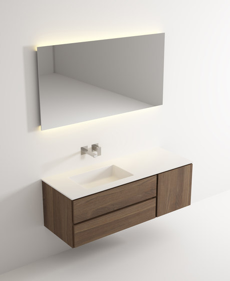 Move hanging cabinet 2 drawers 1 right door single integrated washbasin | Meubles sous-lavabo | Idi Studio