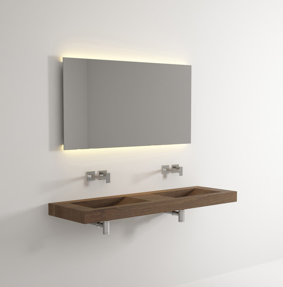 Solid double wooden basin | Lavabos | Idi Studio