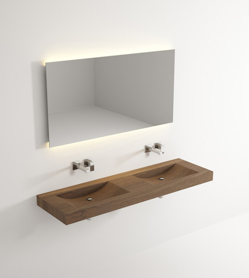 Solid double wooden basin | Wash basins | Idi Studio