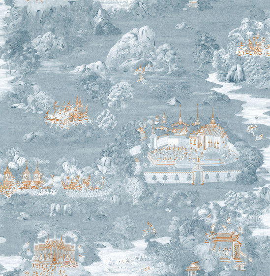 RATCHA - Toile de Jouy wallpaper MUZE 204-701 | Drapery fabrics | e-Delux
