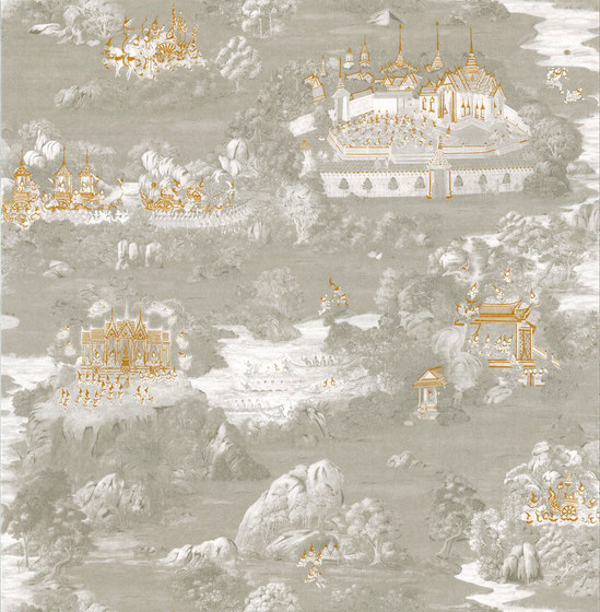 RATCHA - Toile de Jouy wallpaper MUZE 204-703 | Drapery fabrics | e-Delux