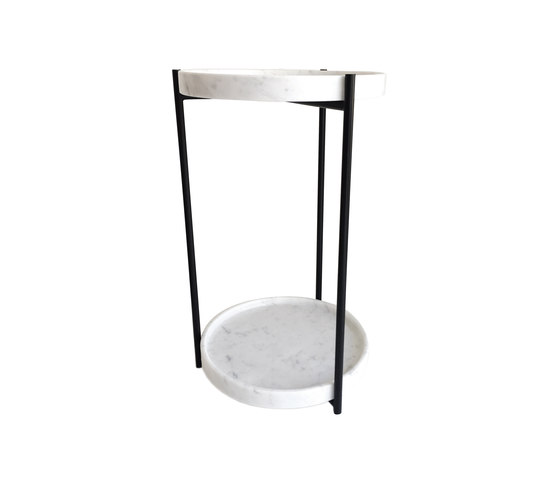Oliver Marble Tray Double Side Table Black | Mesas auxiliares | Evie Group