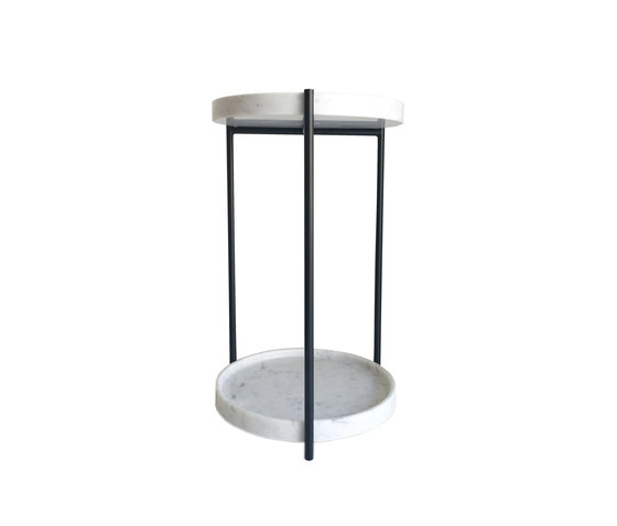 Oliver Marble Tray Double Side Table Black | Side tables | Evie Group