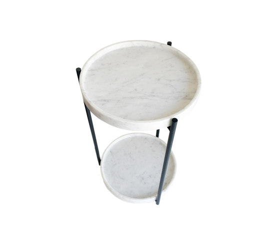 Oliver Marble Tray Double Side Table Black | Mesas auxiliares | Evie Group