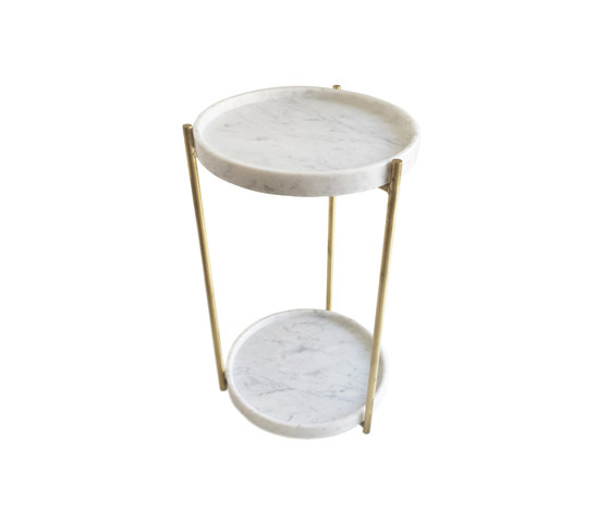 Oliver Marble Tray Double Side Table Brass | Side tables | Evie Group