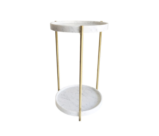 Oliver Marble Tray Double Side Table Brass | Mesas auxiliares | Evie Group
