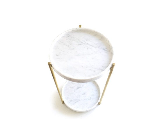 Oliver Marble Tray Double Side Table Brass | Beistelltische | Evie Group