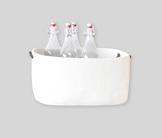 Barware | Large Champagne Bucket Leather Handles | Complementi Bar | Tina Frey Designs