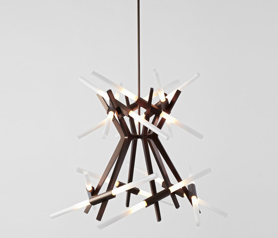 Astral Agnes 02 - 24 Lights (Bronze/Straight-cut glass) | Suspended lights | Roll & Hill