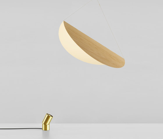Bounce Large Shade (White oak/Brushed brass) | Floor lights | Roll & Hill