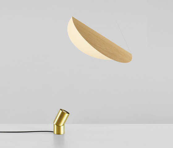 Bounce Small Shade (White oak/Brushed brass) | Floor lights | Roll & Hill
