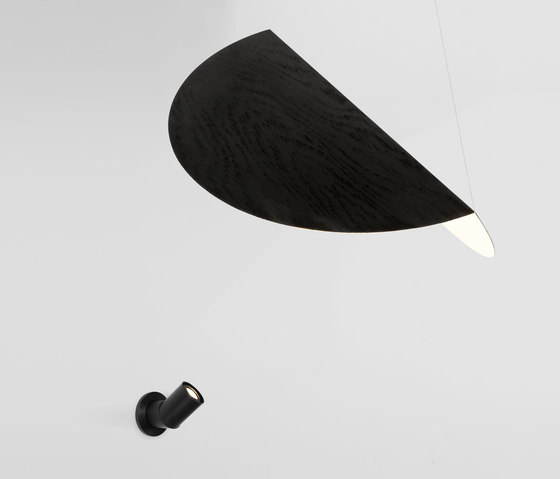 Bounce Large Shade - Wall Mount (Ebonized white oak/Black) | Suspended lights | Roll & Hill